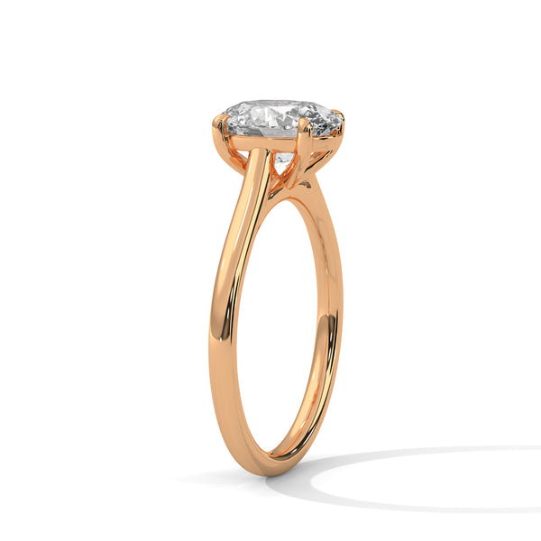 2.00 CT Oval Cut Lab-Grown Diamond Solitaire Engagement Ring