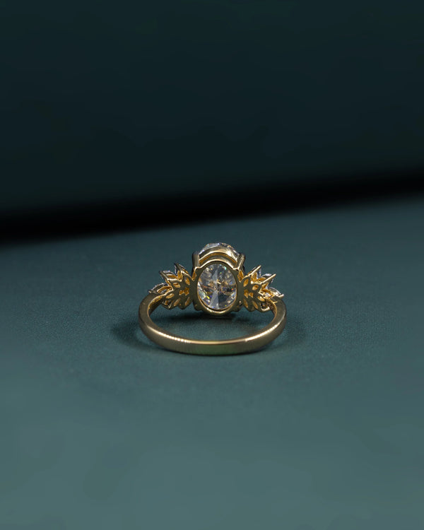 2.89 CTW Oval Cut Lab-Grown Diamond Floral Solitaire Ring