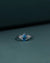 1.32 CT Pear Cut Blue CVD Lab-Grown Diamond Three Stone Ring