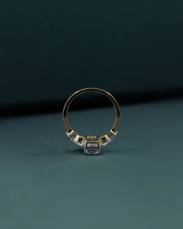 2.43 CT Emerald Cut Three Stone CVD Lab-Grown Diamond Engagement Ring