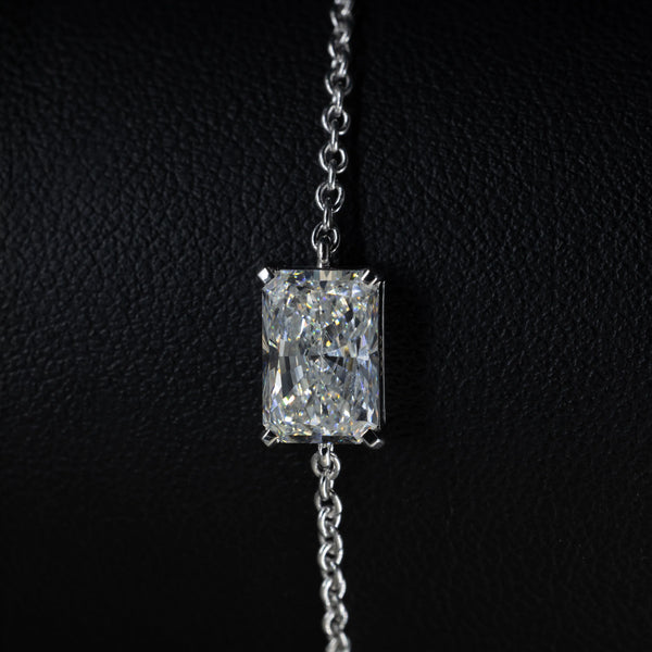 2.03 Carat Emerald Cut Lab-Grown Diamond Solitaire Bracelet