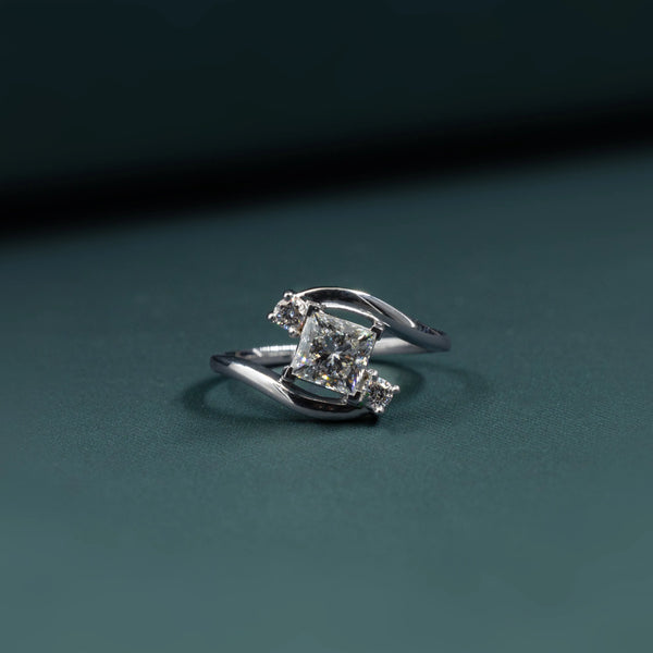 1.14 CTW Princess Cut Lab-Grown Diamond Bypass Engagement