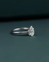 1.09 CTW Pear Cut CVD Lab-Grown Diamond Pavé Solitaire Ring