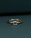1.10 CTW Princess Cut CVD Lab-Grown Diamond Pavé Solitaire Ring