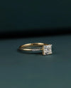 1.10 CTW Princess Cut CVD Lab-Grown Diamond Pavé Solitaire Ring