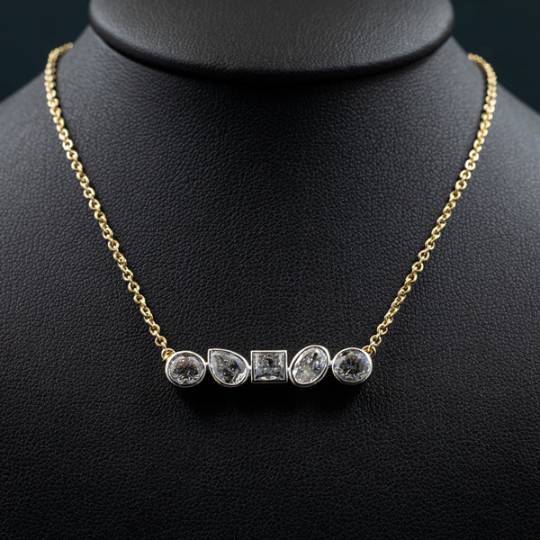 3.23 CTW Multi-Shape Bezel Set Lab-Grown Diamond Necklace