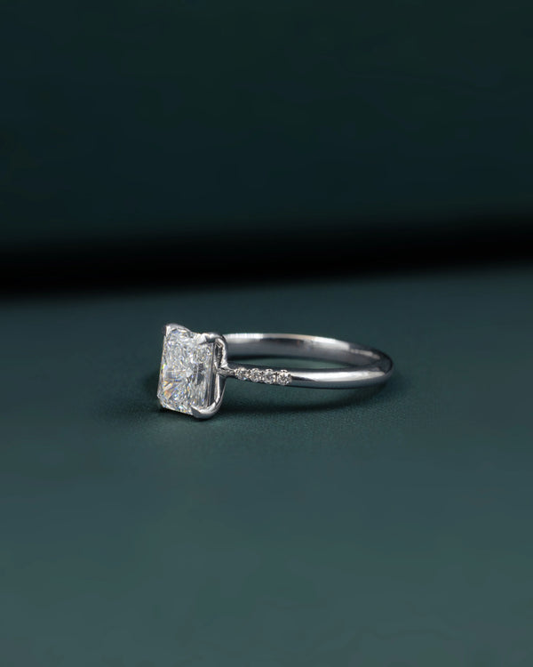 1.09 CT Radiant Emerald Cut Diamond Solitaire Ring