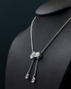 3.89 CTW Pear & Emerald Cut Lab-Grown Diamond Drop Necklace