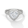 2.46 CT Heart Shape Lab-Grown Diamond Halo Ring with Pavé Band