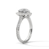 2.46 CT Heart Shape Lab-Grown Diamond Halo Ring with Pavé Band
