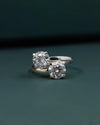 3.42 CT Round Cut CVD Lab-Grown Diamond Two Stone Bypass Ring