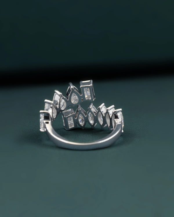 2.25 CTW Emerald & Pear Cut Diamond Open Ring