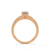 1.50 CT Pear & Round Lab-Grown Diamond Solitaire Ring with Pavé Band