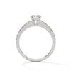 1.25 CT Emerald Cut Lab-Grown Diamond Solitaire Ring with Pavé Band