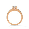 1.25 CT Emerald Cut Lab-Grown Diamond Solitaire Ring with Pavé Band