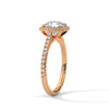 2.36 CT Total Round Cut Lab-Grown Diamond Cushion Halo Engagement Ring