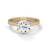 2.22 CT Total Round Lab-Grown Diamond Solitaire Ring with Pave Band