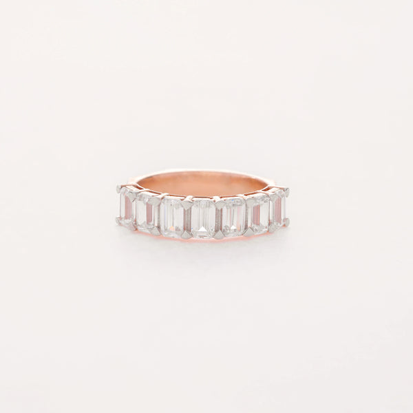 2.17 CT Total Emerald Cut Lab-Grown Diamond Eternity Band Ring