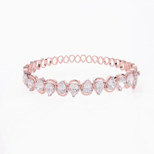 7.75 CT Pear Shape Lab-Grown Diamond Bracelet