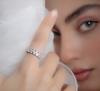1.50 CT Total Pear Lab-Grown Diamond Double Row Band Ring