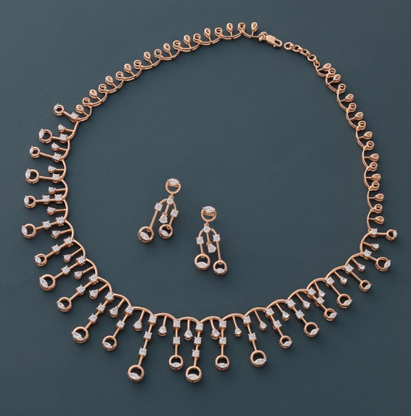 6.41 Ct Lab-Grown Diamond Mixed Shape Drop Necklace & Earring Set