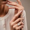 2.34 CT Total Pear Cut Lab-Grown Diamond Halo Ring with Pave Band
