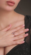 1.10 CT Total Oval & Pear Lab-Grown Diamond Open Wrap Designer Ring