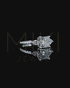 2.81 CTW Three Stone Princess & Pear Cut Lab-Grown Diamond Engagement Ring