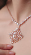 12.74 CT Round & Pear Lab-Grown Diamond Pendant & Earring Set