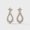0.85 CT Round Teardrop Halo CVD Lab-Grown Diamond Earrings