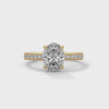 2.46 CT Oval Cut Lab-Grown Diamond Pavé Engagement Ring