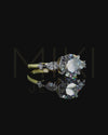 2.54 CTW Pear & Emerald Cut CVD Lab-Grown Diamond Three Stone Engagement Ring