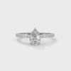1.50 CT Pear & Round Lab-Grown Diamond Solitaire Ring with Pavé Band