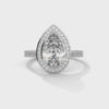 2.34 CT Total Pear Cut Lab-Grown Diamond Halo Ring with Pave Band