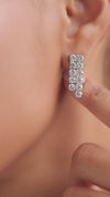 4.14 CTW Round Brilliant CVD Lab-Grown Diamond Multi-Row Drop Earrings
