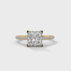 2.22 CT Princess Cut Lab-Grown Diamond Solitaire Ring with Pavé Band