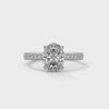 2.46 CT Oval Cut Lab-Grown Diamond Pavé Engagement Ring