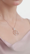 4.13 CT Marquise & Oval Lab-Grown Diamond Spiral Pendant & Earring Set