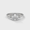 2.31 CT Asscher Cut Lab-Grown Diamond Three-Stone Ring with Emerald Side Stones