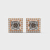 2.29 CT Princess Cut Halo CVD Lab-Grown Diamond Stud Earrings