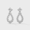 0.85 CT Round Teardrop Halo CVD Lab-Grown Diamond Earrings