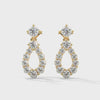 0.85 CT Round Teardrop Halo CVD Lab-Grown Diamond Earrings