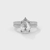 3.77 CT Pear Cut Lab-Grown Diamond Split Shank Pavé Engagement Ring
