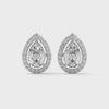 1.88 CT Pear Shape Halo CVD Lab-Grown Diamond Stud Earrings