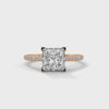 2.22 CT Princess Cut Lab-Grown Diamond Solitaire Ring with Pavé Band