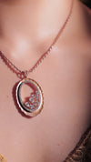 3.84 CT Multi-Shape Lab-Grown Diamond Oval Halo Pendant & Earring Set