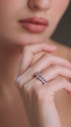 2.17 CT Total Emerald Cut Lab-Grown Diamond Eternity Band Ring