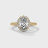 2.14 CT Total Oval Lab-Grown Diamond Halo Ring