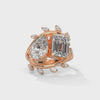 7.30 CT Pear & Emerald Cut Lab-Grown Diamond Designer Ring with Marquise Accents
