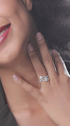 1.32 CT Total Round Lab-Grown Diamond Open Wrap Ring with Pavé Band